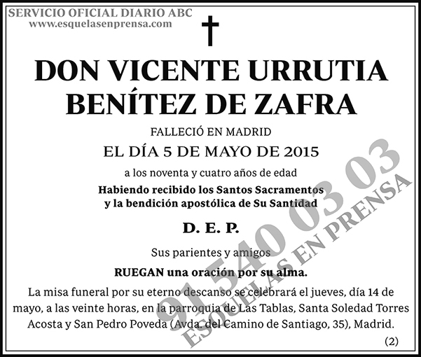 Vicente Urrutia Benítez de Zafra